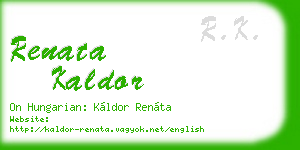 renata kaldor business card