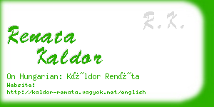 renata kaldor business card